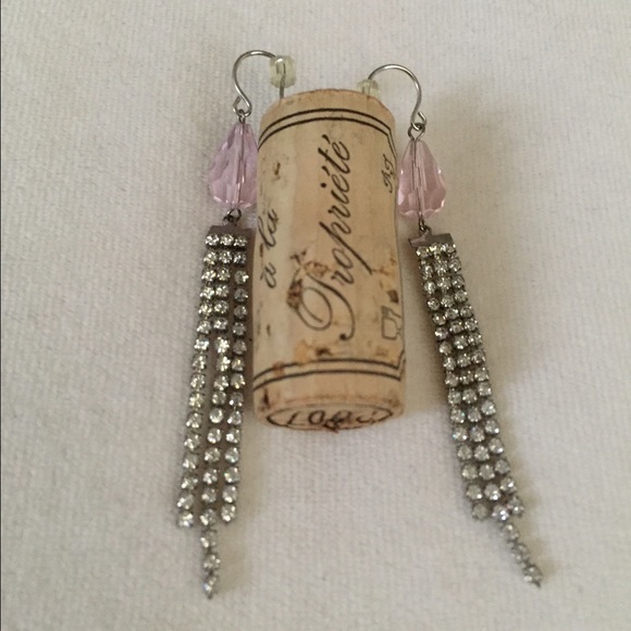 Pink and Diamond sparkle earrings. - Picture 2 of 3